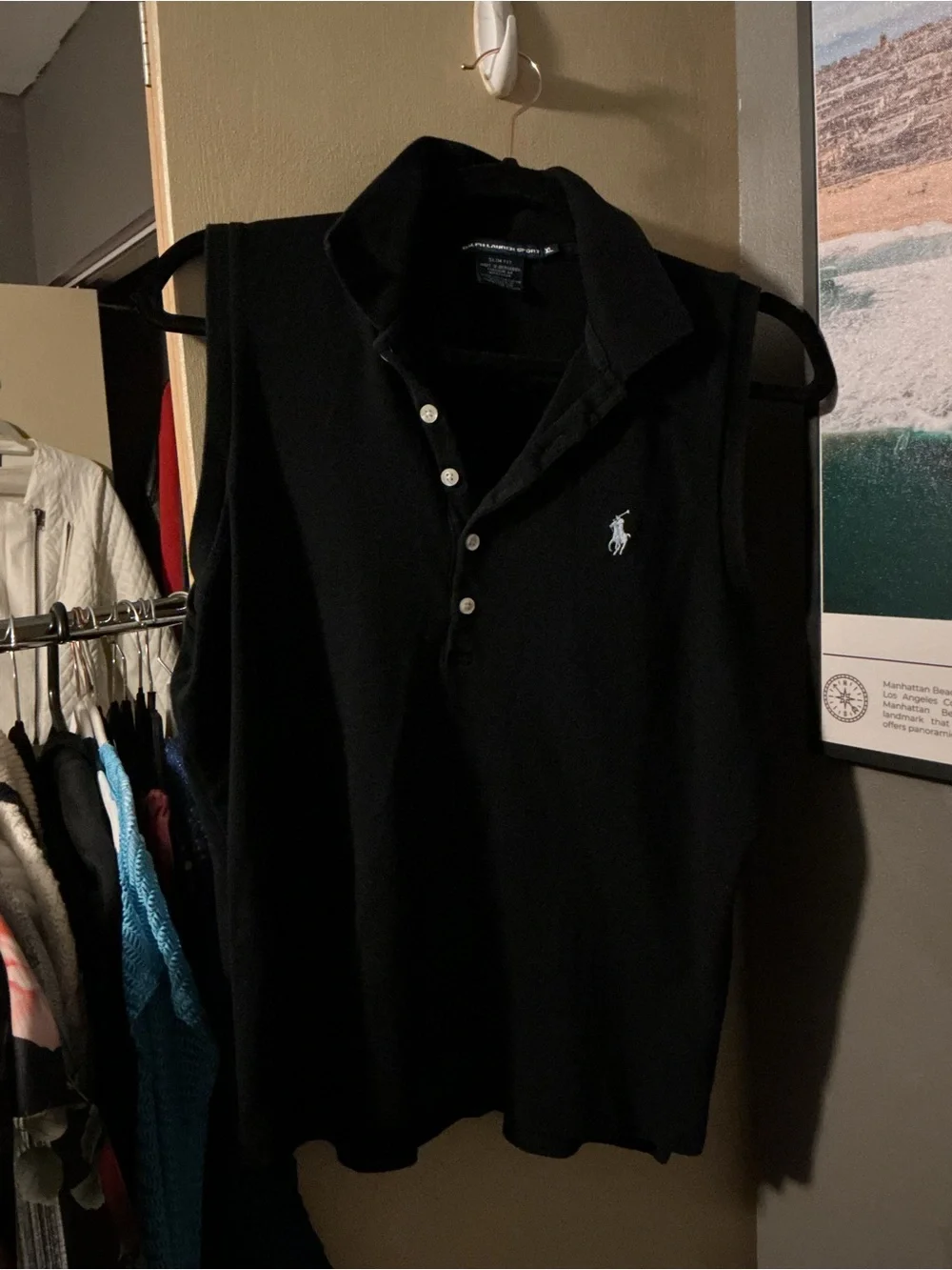 Ralph Lauren Black Sleeveless Polo Tank Top